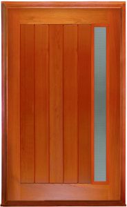vertical plank safebreeze pivot door in frame