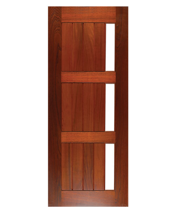 plank and rail glazed entry doors