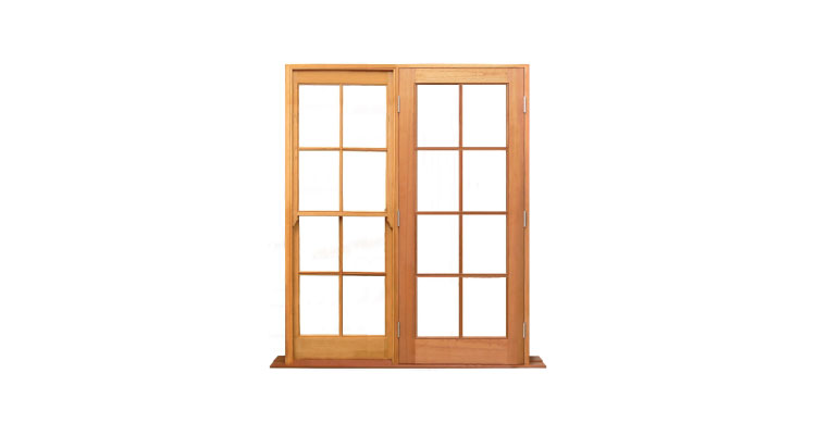 eight light 1 double hung sidelight and 1 door