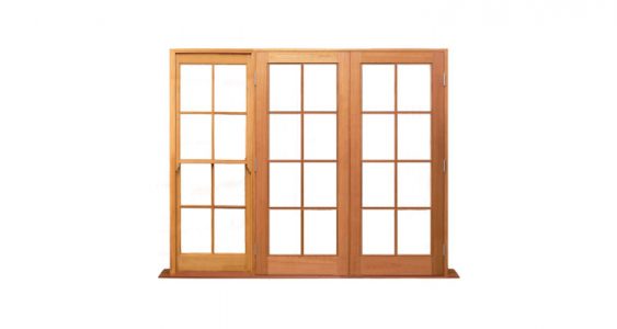 eight light 1 double hung sidelight and 2 doors