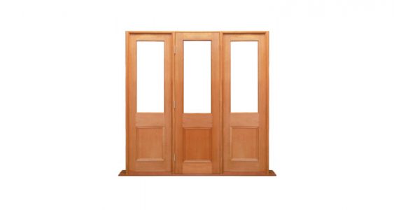 victorian 1 light 1 door - 2 sidelights fixed timber french door combination