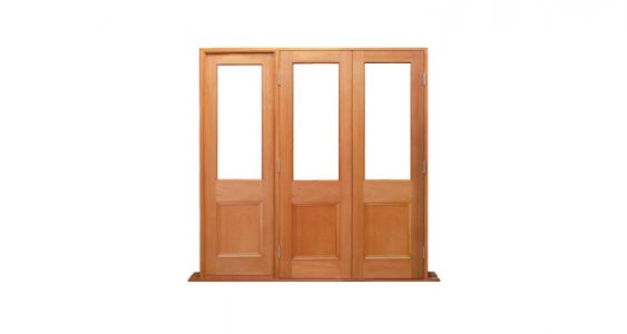 victorian 1 light 2 doors - 1 sidelight fixed timber french door combination