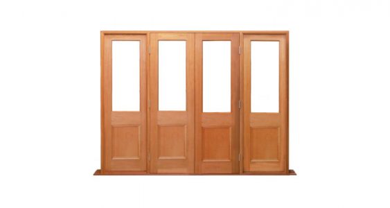 victorian 1 light 2 doors - 2 sidelights fixed timber french door combination