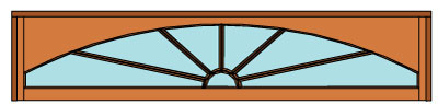 double door - two sidelights - sunrise square transom