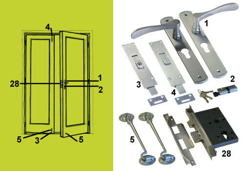 french door kit silver
