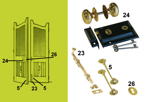 traditional double gate kit polished brass / black