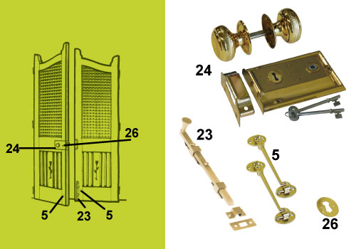 traditional double gate kit polished brass